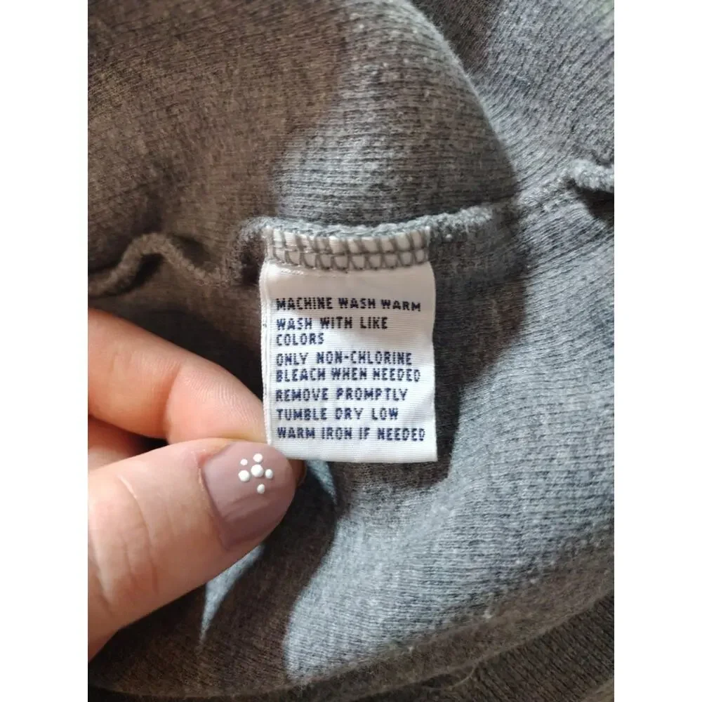 Vtg Polo Ralph Lauren 1/4 Zip Sweater Mens M Gray W/Navy Pony Mock Neck Preppy